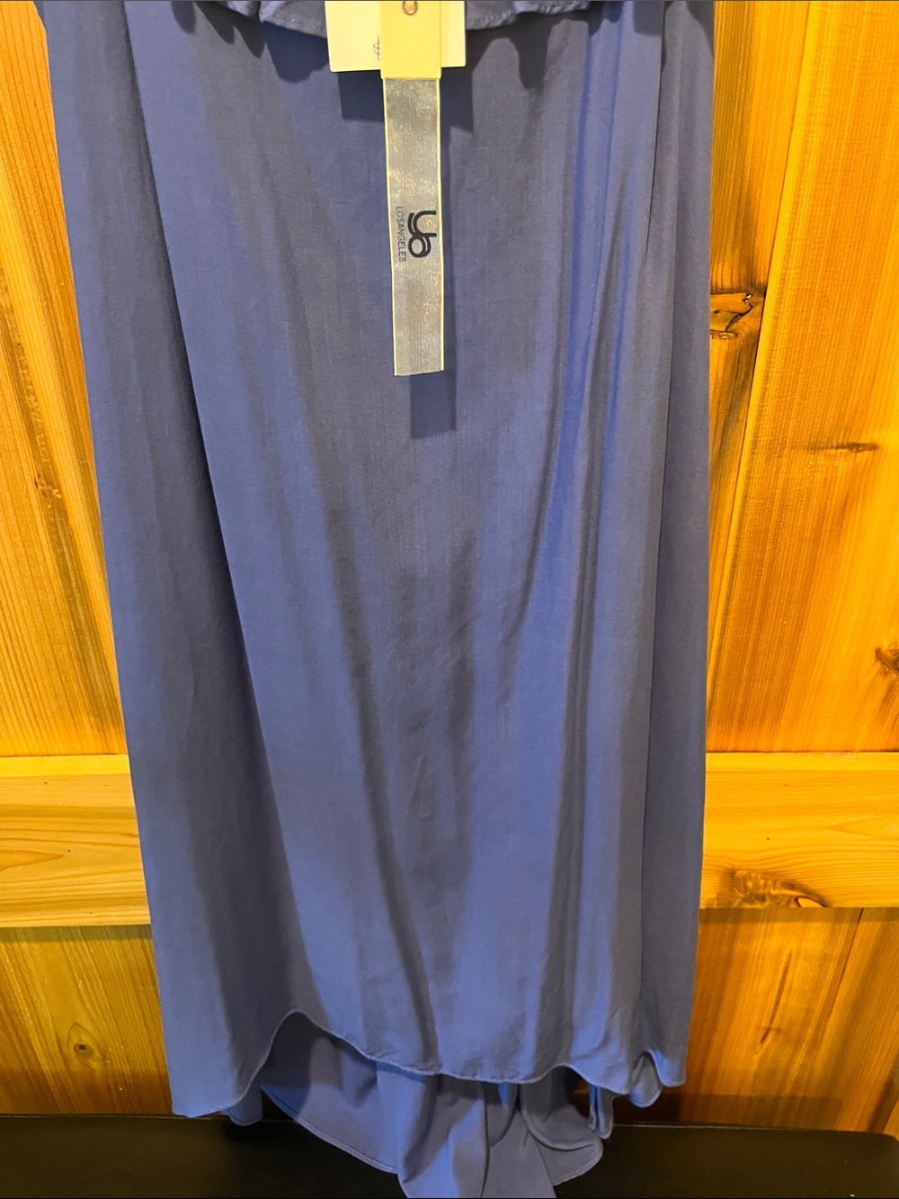 LA made Periwinkle Off-Shoulder High-Low Ruffle Dress - Picture 6 of 11
